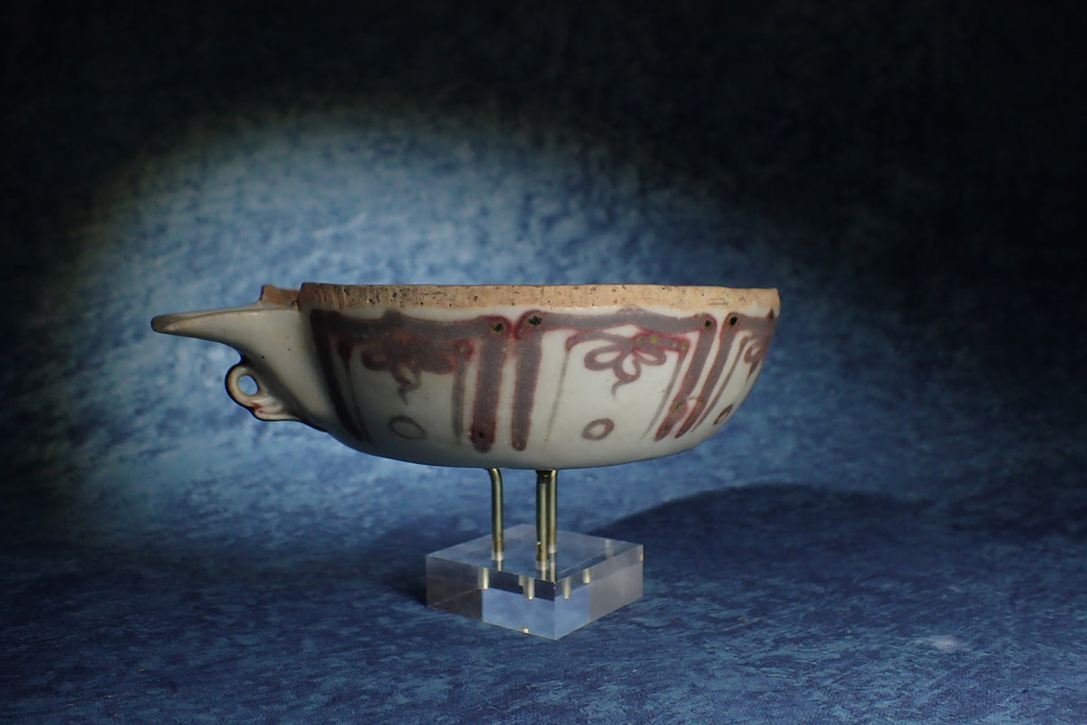 元釉裡紅 滿池嬌匜 Yuan Underglaze Red 'Mandarin Duck and Lotus' Yi