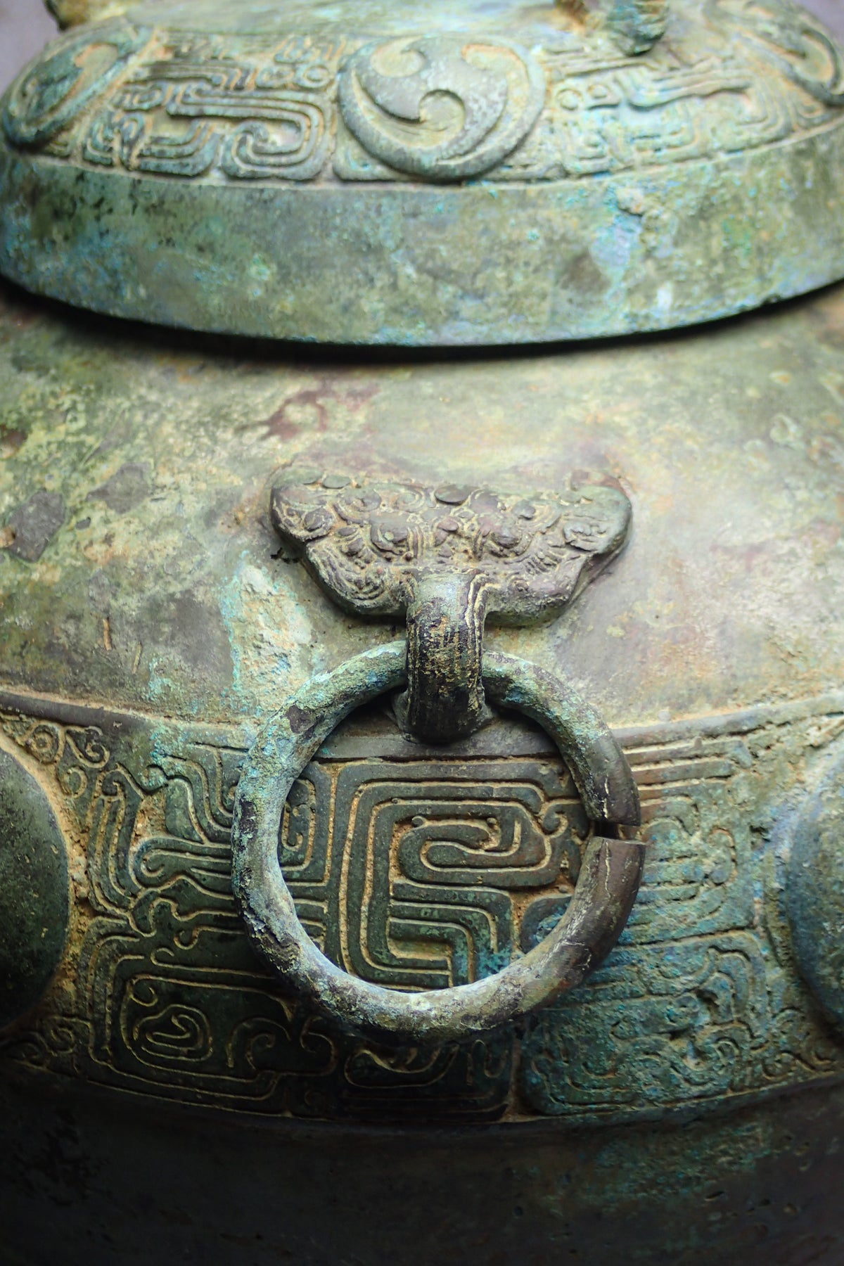 東周渦紋龍鳳青銅缶 Plain Swirl Bronze Fou